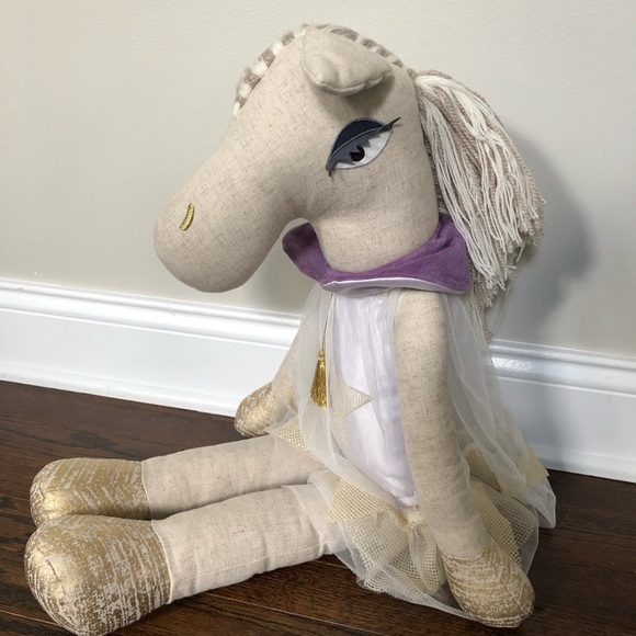 *LIKE NEW* Pottery Barn Kids 28” Everly Magical Princess Horse Linen Plush - Picture 3 of 10